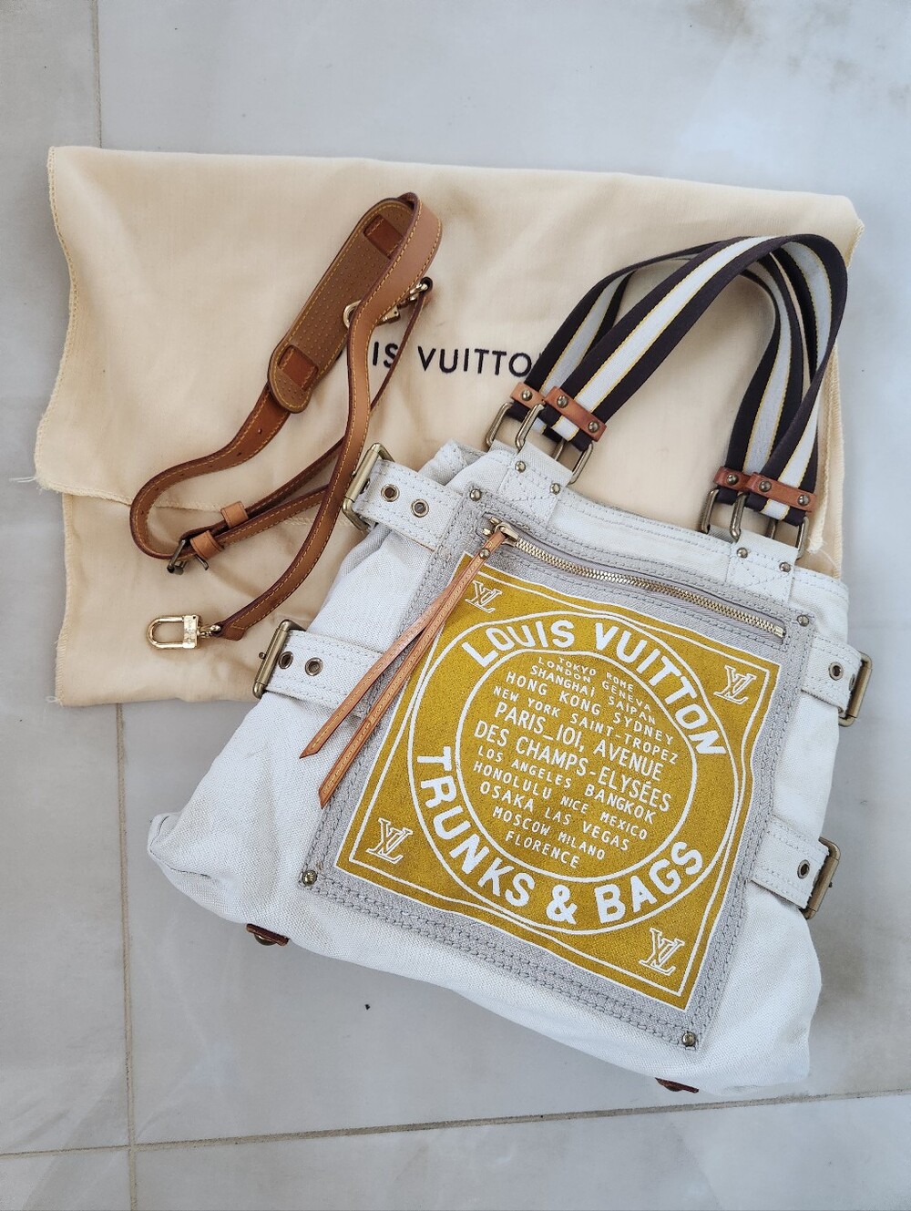 Authentic Vintage Louis Vuitton Trunks & Bags Tote Canvas Bag